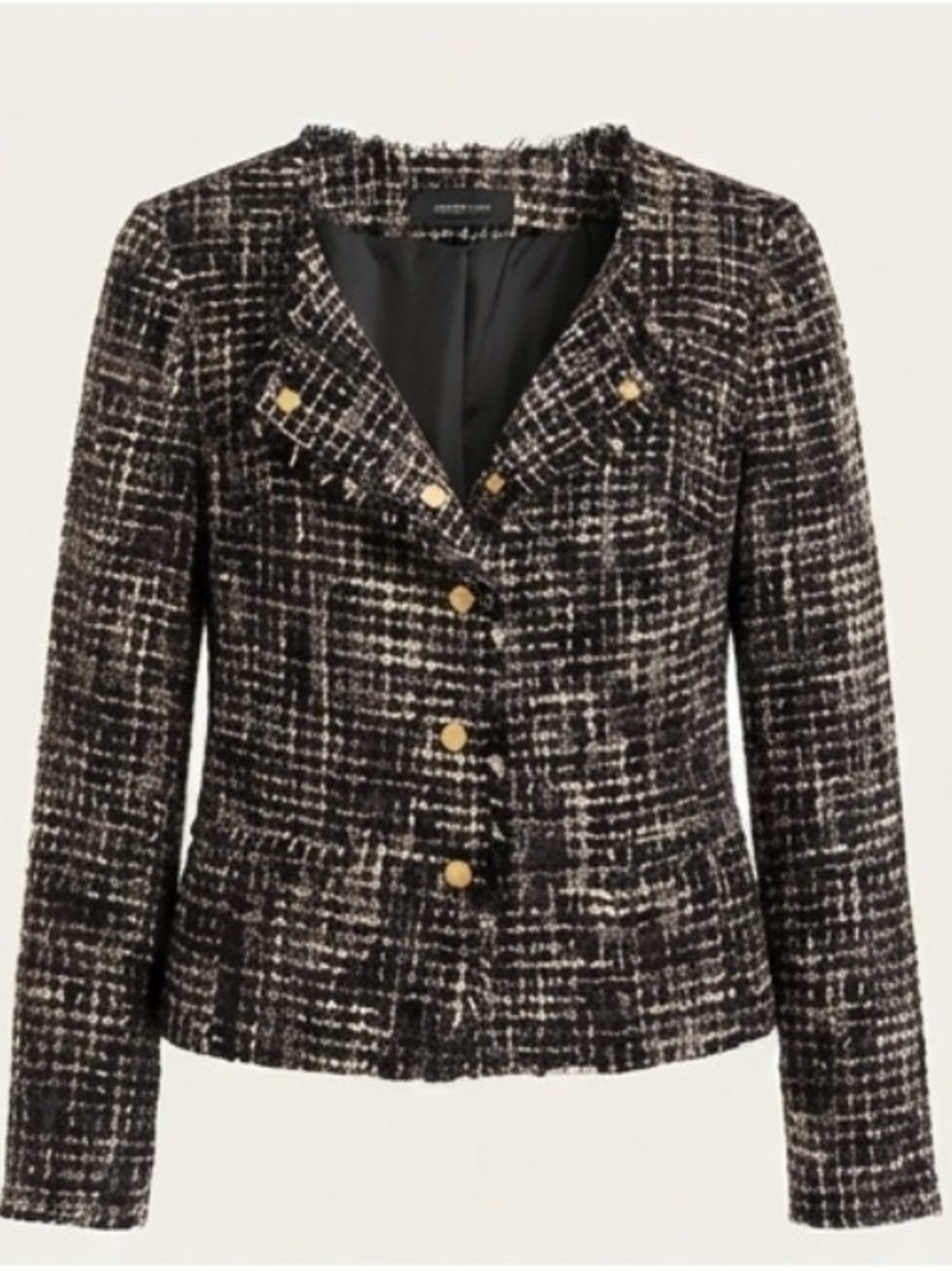 Jones New York Tweed Fringe Moto Jacket | Size 10